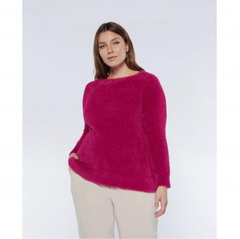 Jersey efecto pelo con cuello redondo
