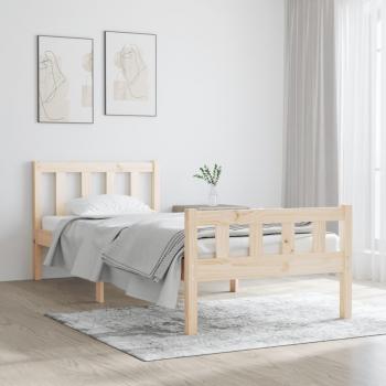 Cama de madera maciza 75x190 cm pequeña individual