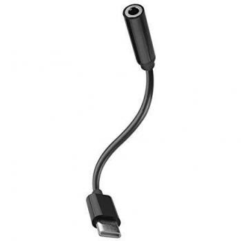 Muvit Adaptador Tipo C a Jack3.5mm Negro