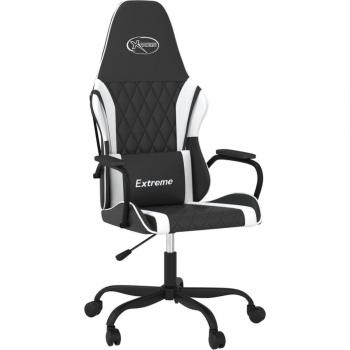 Silla gaming cuero sintético negro y blanco Vidaxl