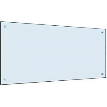 vidaXL Protector Salpicaduras Cocina Vidrio Templado Blanco 120x60cm Utensilio Herramientas Accesorios Protección Grasa al Cocinar Fiable Práctico