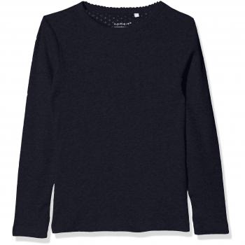NAME IT Nkfvitte Ls Xsl Top Noos, Camisa Manga Larga para Niñas, Azul