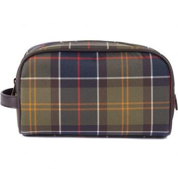 Neceser Barbour Washb Classic Tartan - Neceser de hombre con cierre de cremallera y bolsillo frontal