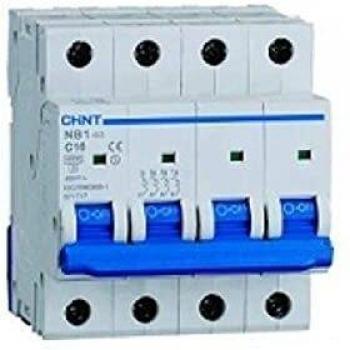 Interruptor Magnetotérmico Cuadripolar 25A 6kA Curva C 400V 4 Módulos Chint NB1-63