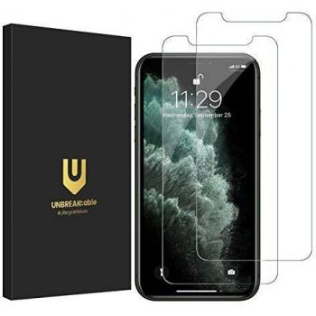 UNBREAKcable Protector Pantalla para iPhone 11 Pro MAX/XS MAX 2-Pack, con Guía Marco, Series de Doble Defensa Premium Cristal Templado para iPhone 11 Pro MAX/XS MAX 6.5-Inch
