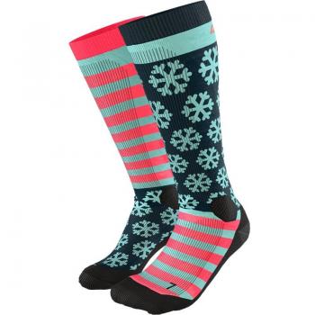 Calcetines Dynafit FT Graphic Multicolor para hombre, talla 35-38, color azul marino y fucsia