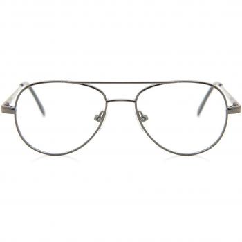 Pilot Full Rim Metal Kids' Prescription Glasses - Grey Size 46 - Blue Light Block Available - Free Lenses - SmartBuy Kids