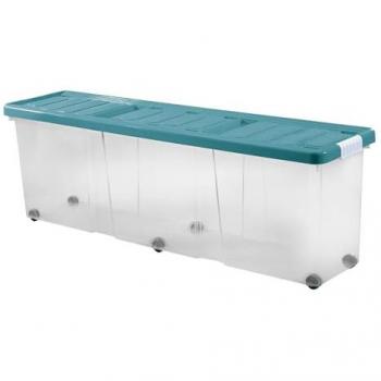 Caja de Almacenamiento Alta con Ruedas Tontarelli 120x30x39cm 90L Azul - Espaciosa y Funcional, ideal para árboles de Navidad