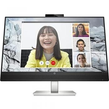 HP M27 Monitor de 27 con Webcam, IPS Full HD, 75Hz, AMD FreeSync, HDMI 1.4, DisplayPort 1.2 HDCP, Tiempo de Respuesta 5ms, Modo Luz Azul Baja - Color Plateado y Negro