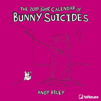 Calendario 2019 Bunny Suicides (30 x 30 cm) con diseño gráfico humorístico