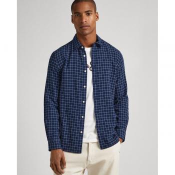 Pepe Jeans Cleveland Camisa Slim de Hombre con Estampado de Cuadros Azul Marino