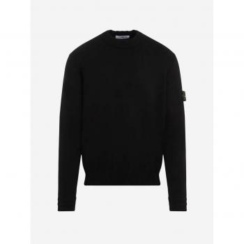 Stone Island Black Crewneck Sweater for Men, Size XL