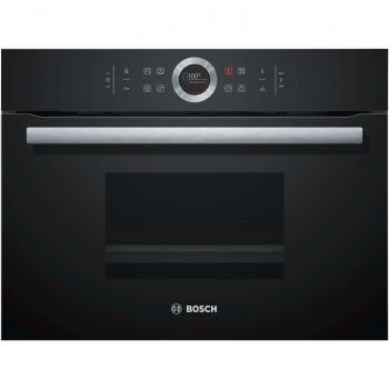 Bosch Serie 8 CDG634AB0 Horno Eléctrico de Vapor Compacto, 38 Litros, 1750 W, Control Giratorio y Táctil, Color Negro