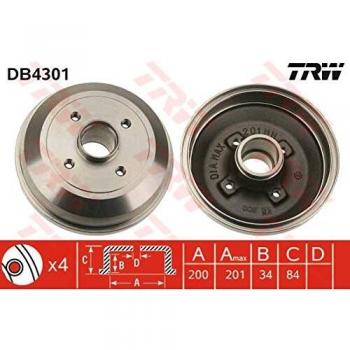 Tambor de freno TRW DB4301, 1 pieza