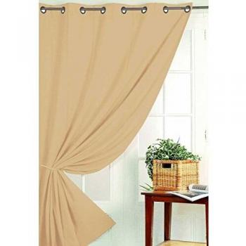 Cortina Opaca Satinada Beige 260x240 cm, Certificación No Combustible M1, Poliester