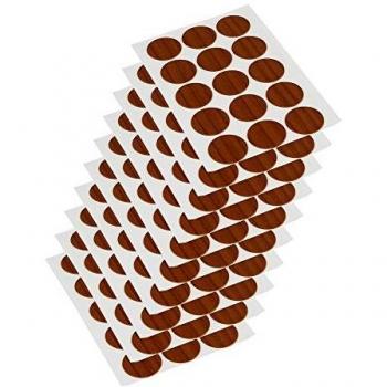 Emuca 4026616 Tapa embellecedora adhesiva, Ø20mm, Marron, Lote de 150 piezas