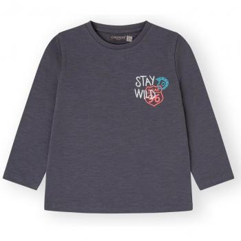 Camiseta de niño de algodón en gris oscuro Canada House
