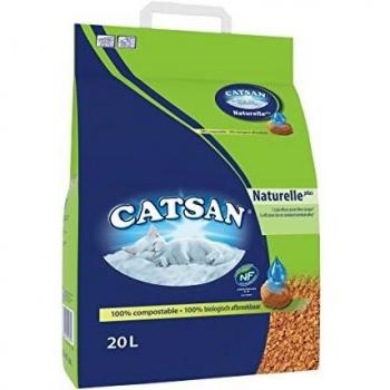 Catsan Naturelle Plus Arena Vegetal Absorbente para Gatos - Pack Ahorro 2 x 20 l