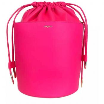 Fuchsia Leather Handbag - Ungaro Fuchsia Leather Handbag, made of high-quality leather, features a vibrant fuchsia color, elegant design, spacious interior with multiple compartments, detachable shoulder strap for versatility, gold-tone hardware accents, 
