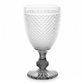 Copa Diamante Transparente Antracita Vidrio 256 Ml (6 Unidades) - Vivalto