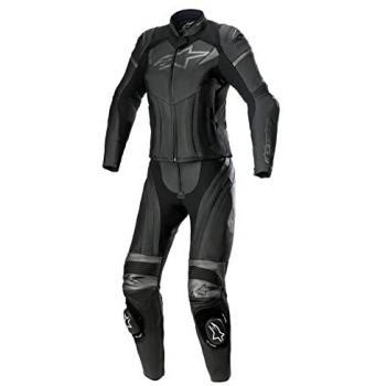 Alpinestars Stella GP Plus Mono de Cuero para Damas 2 piezas Negro-Gris Metálico