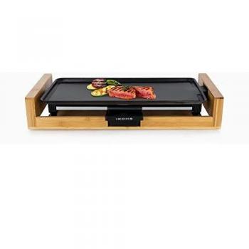 IKOHS SAIKU Grill - Plancha de Asar Eléctrica, Cocina por Igual en Toda la Superficie 53x25,8 cm, Antiadherente, Resistente al Rayado, Fácil Limpieza, Bandeja Colectora de Salsas, 2000W