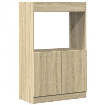 Aparador alto de madera ingeniería roble Sonoma 63x33x100 cm