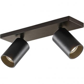 Foco de metal angular Brinja, negro/oro, 2 luces