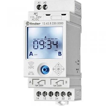 Finder 12.62.8.230.0000 Digital Time Switch 230VAC DIN Rail Mount Timer with Week Settings