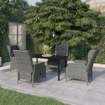 vidaXL 5-Piece Light Gray Garden Dining Set