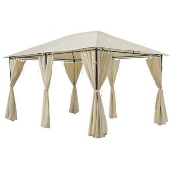 Cortinas de poliéster para cenador Santorini crudo 4 x 3 m - Hespéride
