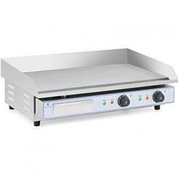 Plancha eléctrica doble Royal Catering - 730 x 400 mm - Superficie lisa - 2 x 2,200 W