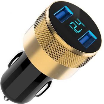 Cargador USB Dual Universal para Coche con Pantalla LED y Carga Rápida para Samsung Galaxy A51, A71, A91, A80, S20, S10, S9 y Mi 10