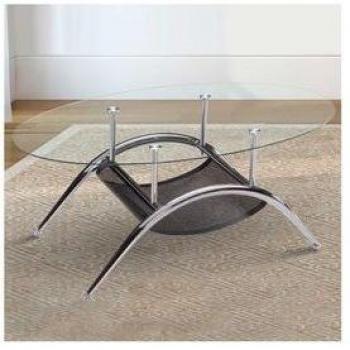 Mesa de centro fija Volga negro cromado 45x110x60 cm