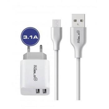 Cargador doble con cable USB a Micro USB