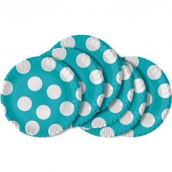 Dohe 18302 - Pack de 10 platos, 23 cm, diseño Party Time, color azul