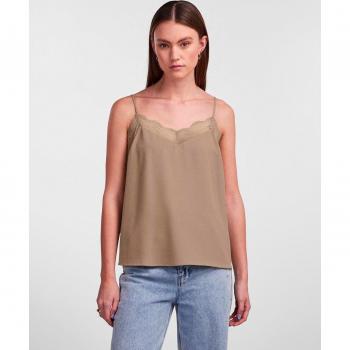 Pieces - Top de tirantes con encaje para mujer