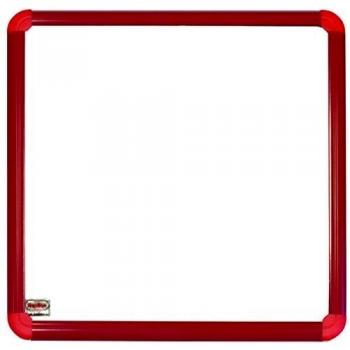 Henbea 884/1 - Espejo Parchis de Seguridad para niños, Metacrilato Cuadrado, Marco Aluminio Lacado Rojo