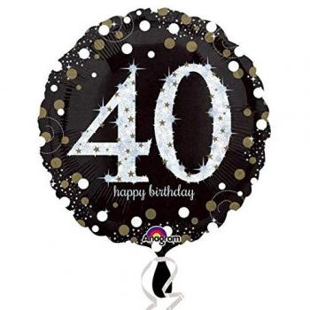 Globo Redondo Foil 45cm Aniversario 40 Años Decoración Fiesta