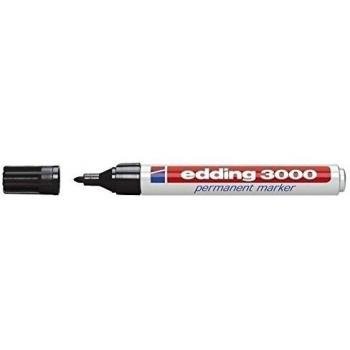 Edding 3000 Permanent Marker Black - Marcador permanente (Negro