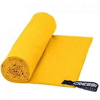 Cressi Microfibre Fast Drying Beach Toalla de Sport y de Playa, Unisex Adulto, Amarillo, 160 x 80 cm