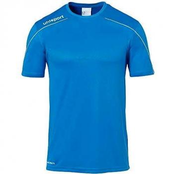uhlsport Stream 22 Shirt Shortsleeved Camiseta De Entrenamiento, Hombre, Cyan/Blanco, 140