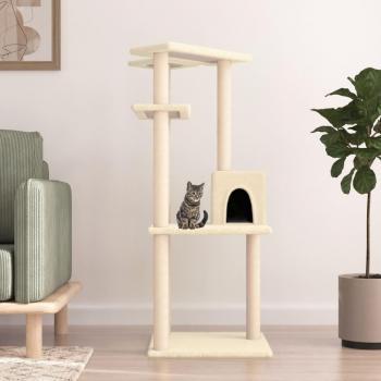Árbol para Gatos con Rascadores en Crema Sisal 123 cm