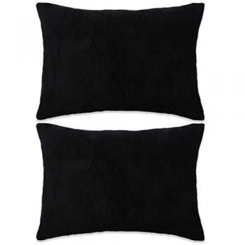 vidaXL 2X Cojines de Terciopelo 40x60cm Negro Accesorios para Hogar Decoración