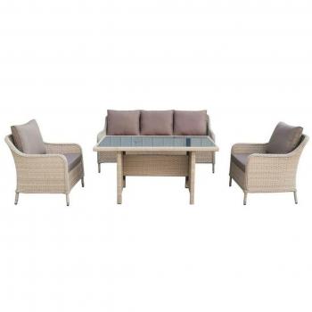 Conjunto de Mesa con 3 Sillones DKD Home Decor