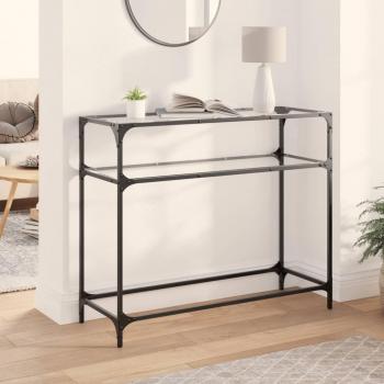 Mesa consola de vidrio transparente y acero 98x35x81 cm vidaXL