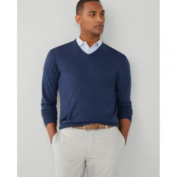 Jersey de hombre cuello pico con coderas de Hackett