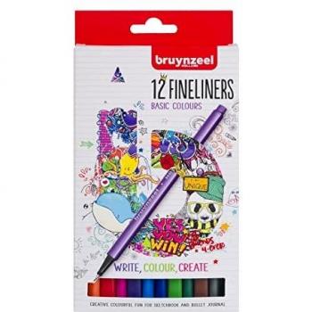 Estuche de 12 Rotuladores Punta Fina Bruynzeel Multicolor