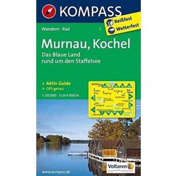 Mapa excursionista y topográfico Murnau - Kochel - Staffelsee 1:50.000 con guía de actividades y rutas ciclistas, GPS preciso