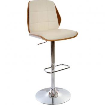 Taburete DKD Home Decor Marrón Crema Plateado 50 x 52 x 121 cm